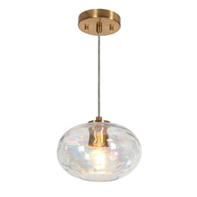 Chrysaorican 1-Light Modern Iridescent Globe-Glass Pendant Light
