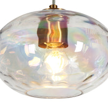 Chrysaorican 1-Light Modern Iridescent Globe-Glass Pendant Light