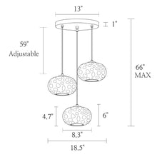 Chrysaorican 3-Light Iridescent Globe-Glass Cluster Chandelier
