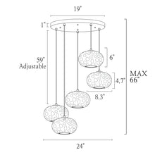 Chrysaorican 5-Light Iridescent Globe-Glass Brass Chandelier
