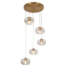Chrysaorican 5-Light Iridescent Globe-Glass Brass Chandelier