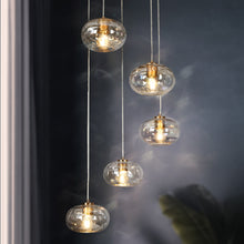 Chrysaorican 5-Light Iridescent Globe-Glass Brass Chandelier