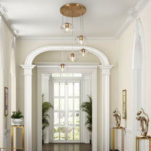 Chrysaorican 5-Light Iridescent Globe-Glass Brass Chandelier
