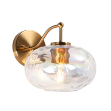 Chrysaorican 1-Light Iridescent Globe-Glass Brass Wall Sconce