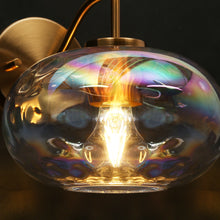 Chrysaorican 1-Light Iridescent Globe-Glass Brass Wall Sconce