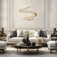 Metorcalipia 1-Light 24" Glam Brass Crystal LED Chandelier