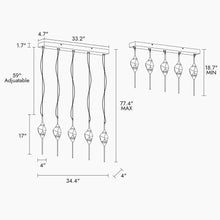 Lucivagus 5-Light 34" Glam Gold Cluster LED Kitchen Island Light