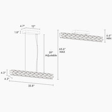 Viniculture 1-Light 36" Glam Brass Linear LED Kitchen Island Light