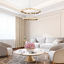 Deslumbrante 2-Light 26" Glam Double-Circle Crystal LED Chandelier