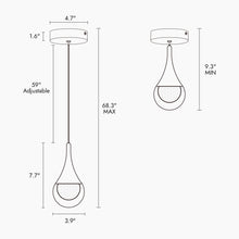 Dandelion 1-Light 3.9" Glam Brass Teardrop LED Pendant Light