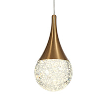 Dandelion 1-Light 3.9" Glam Brass Teardrop LED Pendant Light