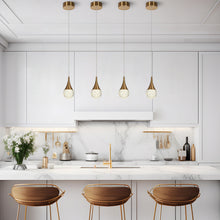 Dandelion 1-Light 3.9" Glam Brass Teardrop LED Pendant Light