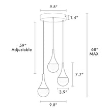 Dandelion 3-Light 10" Glam Brass Cluster LED Chandelier