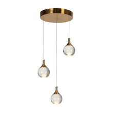 Dsenlupor 3-Light 14" Modern Brass Globe LED Chandelier