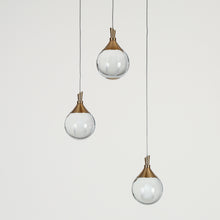 Dsenlupor 3-Light 14" Modern Brass Globe LED Chandelier