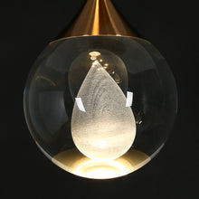 Dsenlupor 3-Light 14" Modern Brass Globe LED Chandelier