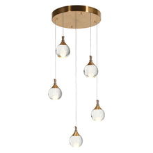 Dsenlupor 5-Light 16.5" Modern Brass Globe LED Chandelier