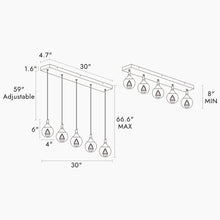 Dsenlupor 5-Light 30" Modern Brass LED Kitchen Island Light