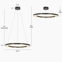 Macrobotrys 1-Light 24" Glam Black Circle LED Chandelier