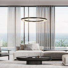 Macrobotrys 1-Light 24" Glam Black Circle LED Chandelier