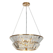 Feinaqy 3-Light 20" Glam Brass Tiered Crystal Chandelier