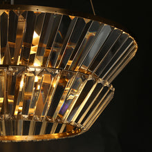 Feinaqy 3-Light 20" Glam Brass Tiered Crystal Chandelier