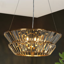 Feinaqy 3-Light 20" Glam Brass Tiered Crystal Chandelier