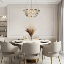 Feinaqy 3-Light 20" Glam Brass Tiered Crystal Chandelier