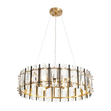 Noctiflorous 6-Light 25" Glam Black and Brass Drum Chandelier