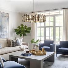 Noctiflorous 6-Light 25" Glam Black and Brass Drum Chandelier