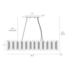 Noctiflorous 5-Light 41" Glam Rectangle LED Kitchen Island Light