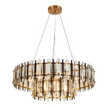 Noctiflorous 10-Light 32" Glam Brass Tiered Crystal Chandelier