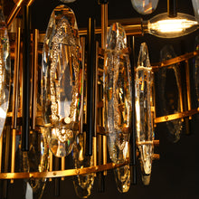 Noctiflorous 10-Light 32" Glam Brass Tiered Crystal Chandelier