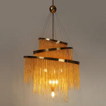 Tracienuri 7-Light 24" Glam Black and Brass Chandelier