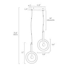Irma 2-Light 12" Glam Brass LED Chandelier