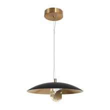 Eleutherius 1-Light 14" Modern Black and Brass LED Pendant Light