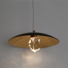 Eleutherius 1-Light 14" Modern Black and Brass LED Pendant Light
