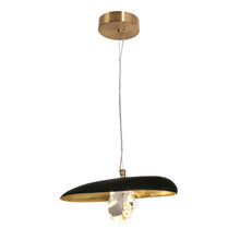 Posipatry 1-Light 15" Modern Black & Gold Crystal LED Pendant Light