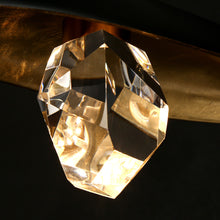 Posipatry 1-Light 15" Modern Black & Gold Crystal LED Pendant Light