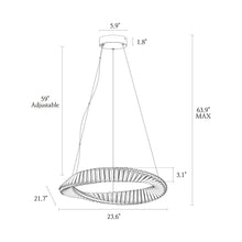Sculpin 1-Light 24" Modern Brass Oval LED Chandeliers