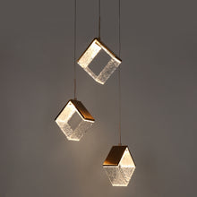 Cendrillon 3-Light 17" Modern Brass Square LED Chandelier