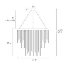 Tracienuri 10-Lights 31.5" Modern Brass LED Chandeliers