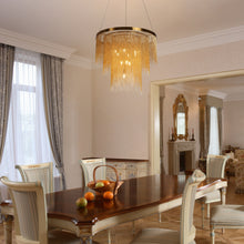 Tracienuri 10-Lights 31.5" Modern Brass LED Chandeliers