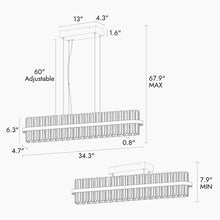 Bajunmeng 1-Light 34" Modern Brass LED Kitchen Island Light