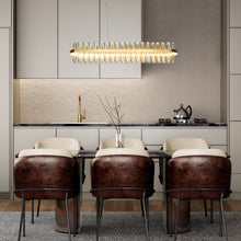 Bajunmeng 1-Light 34" Modern Brass LED Kitchen Island Light