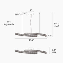 Vaquita 2-Light 51" Glam Brass Linear LED Kitchen Island Light