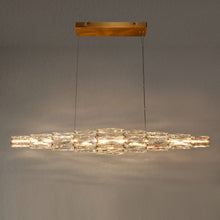 Cryptography 1-Light Modern Gold Linear LED Kitchen Island Light