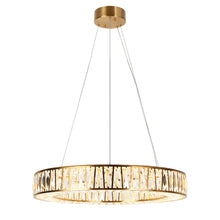 Laycantonic 1-Light 26" Modern Brass Drum Crystal LED Chandelier