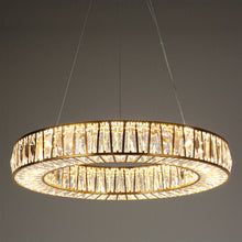 Laycantonic 1-Light 26" Modern Brass Drum Crystal LED Chandelier