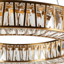Laycantonic 1-Light 26" Modern Brass Drum Crystal LED Chandelier